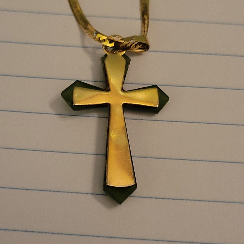 Jade cross pendant only